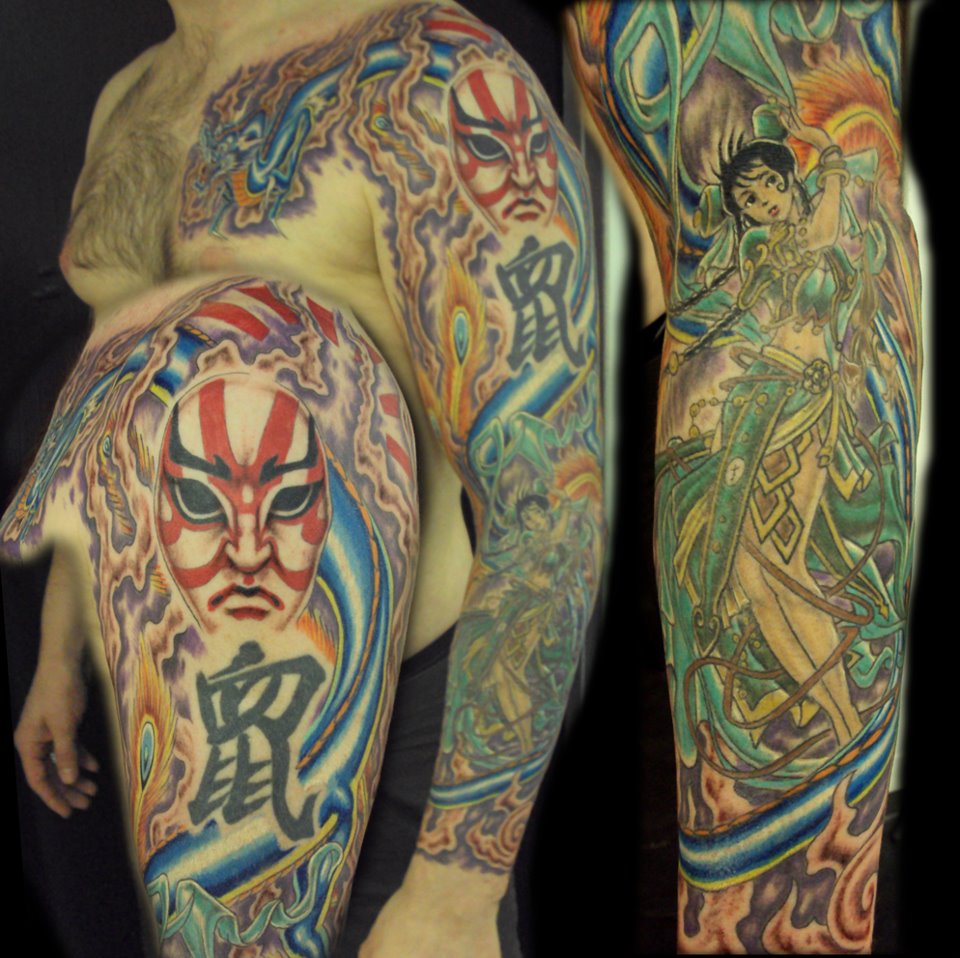  Oriental half sleeve and chest 
